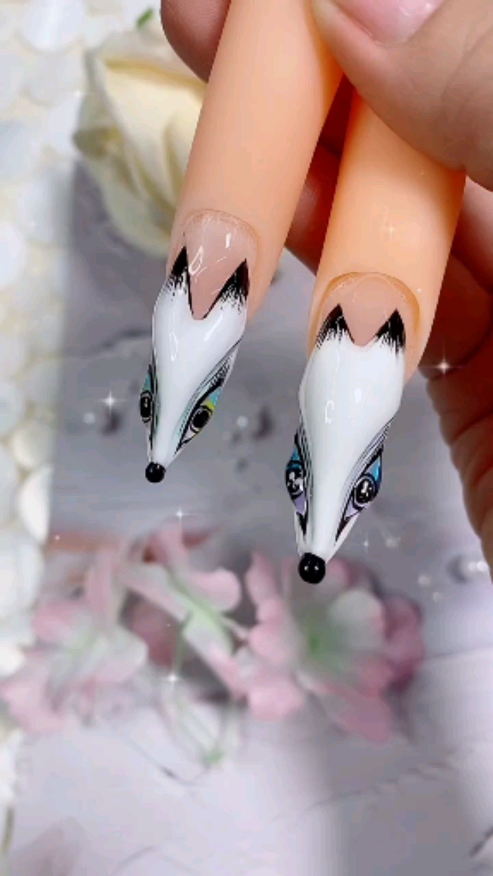 美甲#可爱的小狐狸