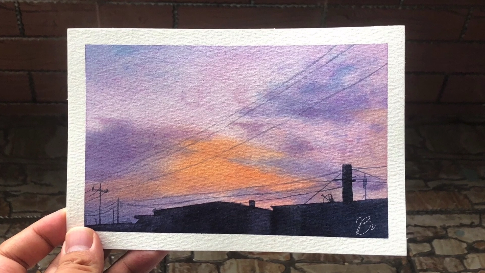 水彩#水彩日系黄昏