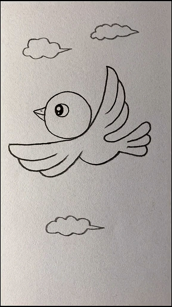天上飞的小鸟简笔画图片
