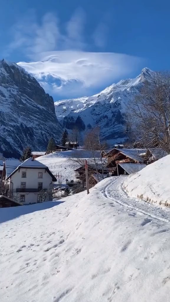 瑞士最美的雪景城市图片