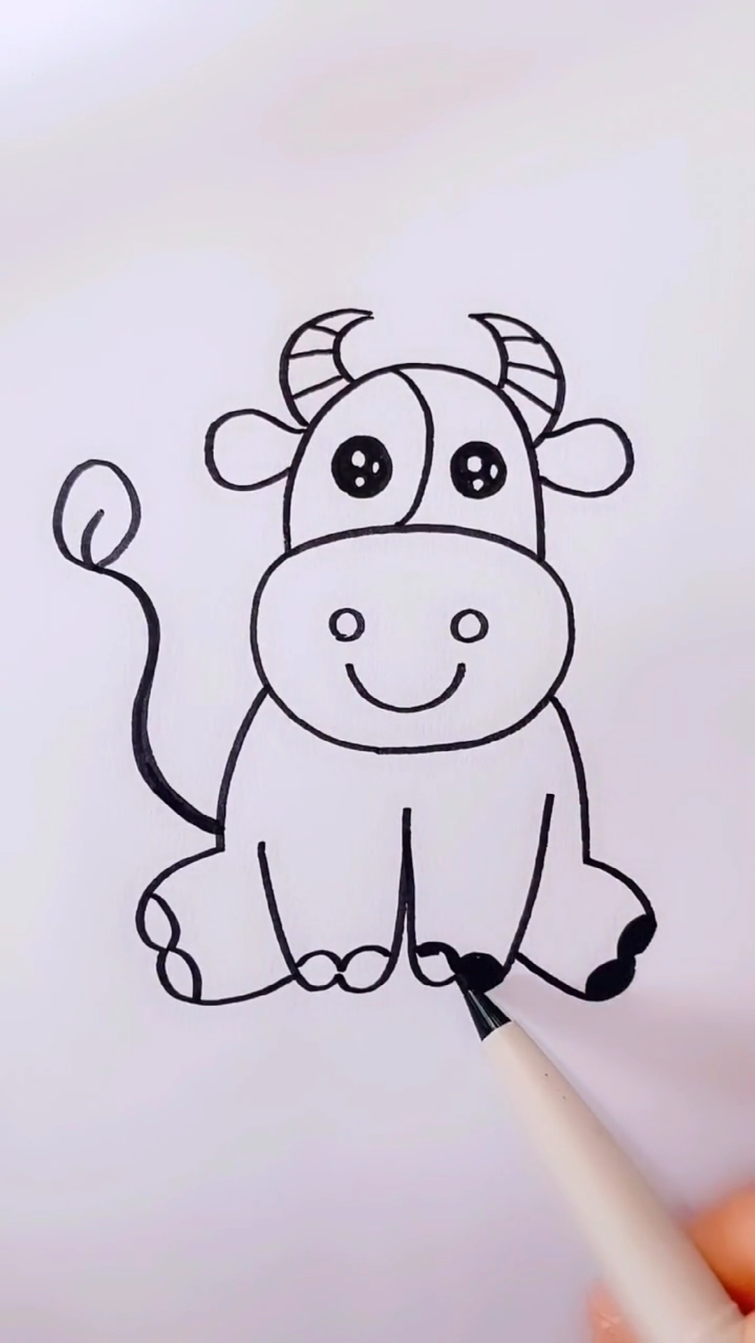 简笔画牛宝宝教学多练习你也能画好