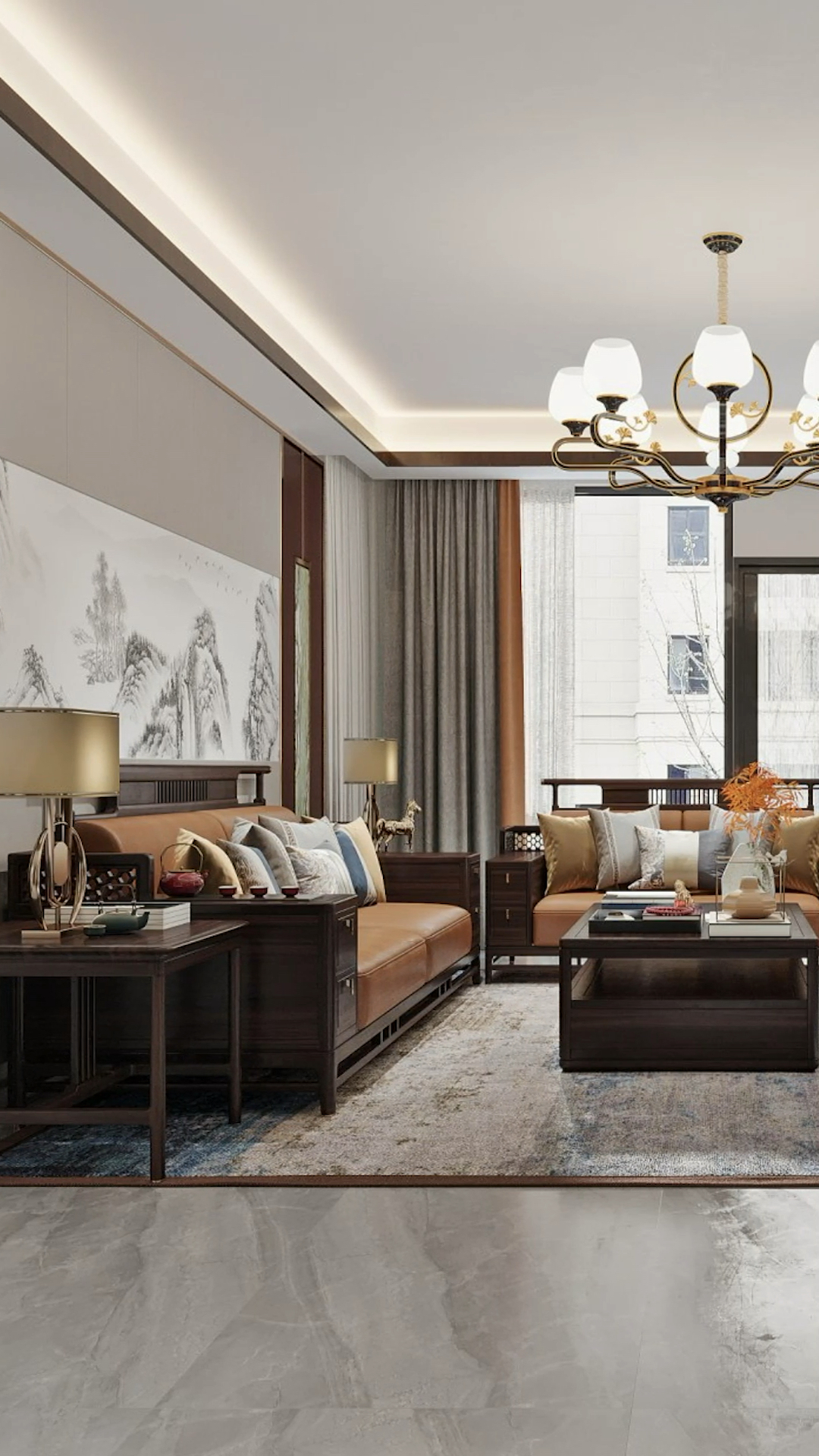 新中式家具典雅新中式家具家装打造的现代新中式风格如诗如画画中有景