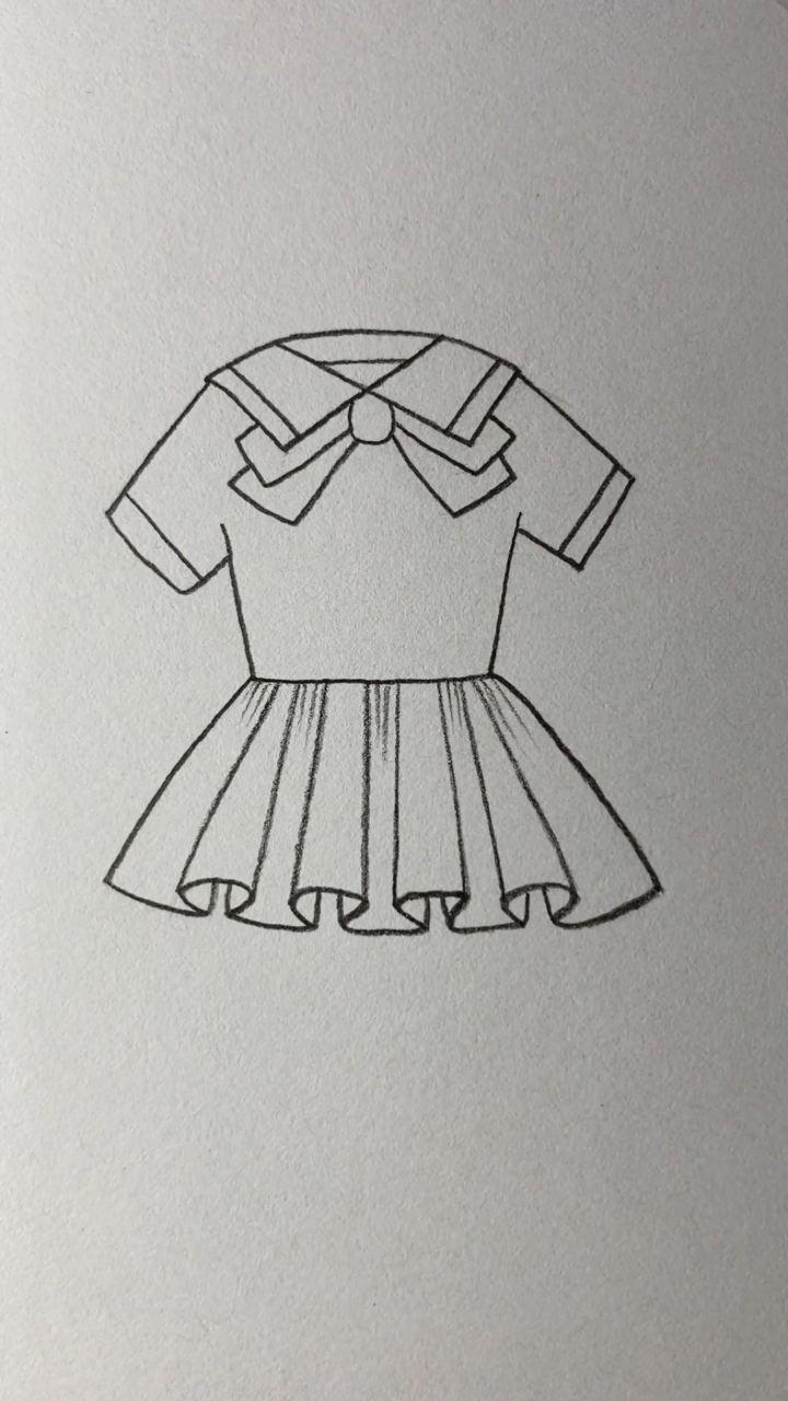 儿童画连衣裙简单图片