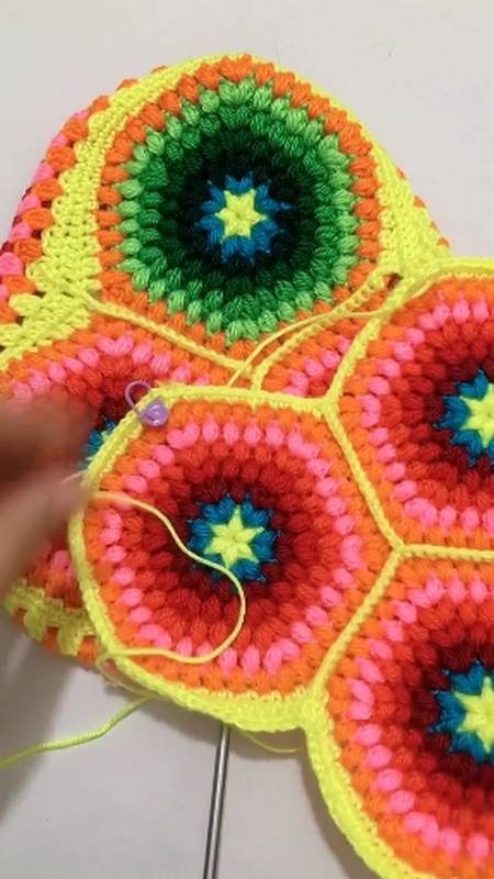 手工钩织#转发钩自行车座套教程14.