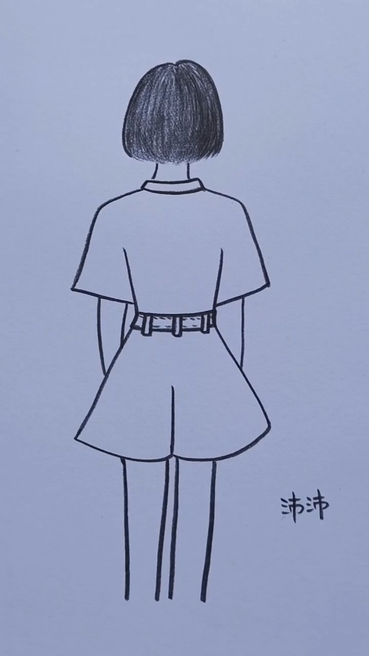 我要上热门#短发女孩背影