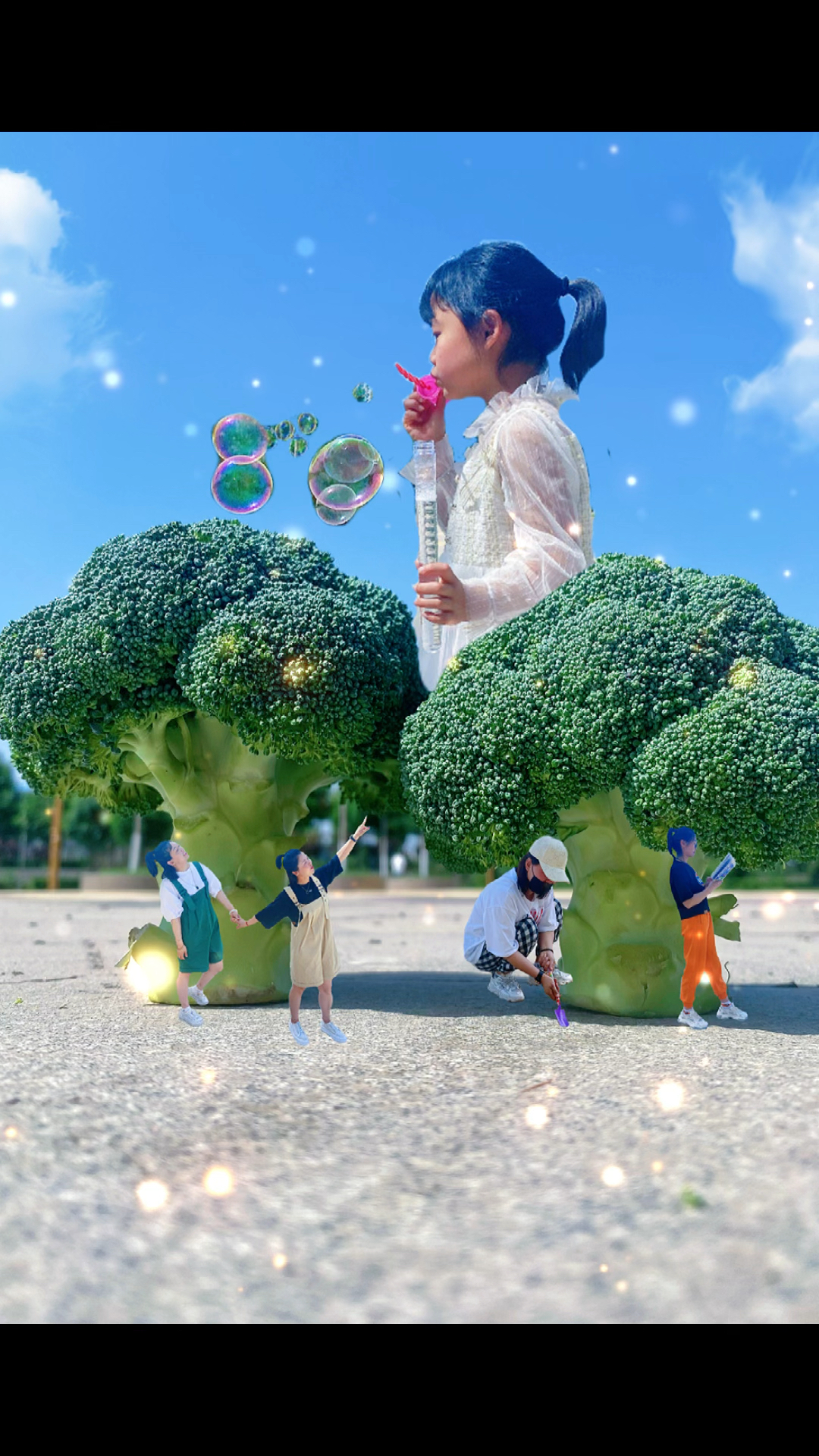 视觉错位#用西兰花也可以拍出创意视频!记录跟孩子的周末愉快时光!