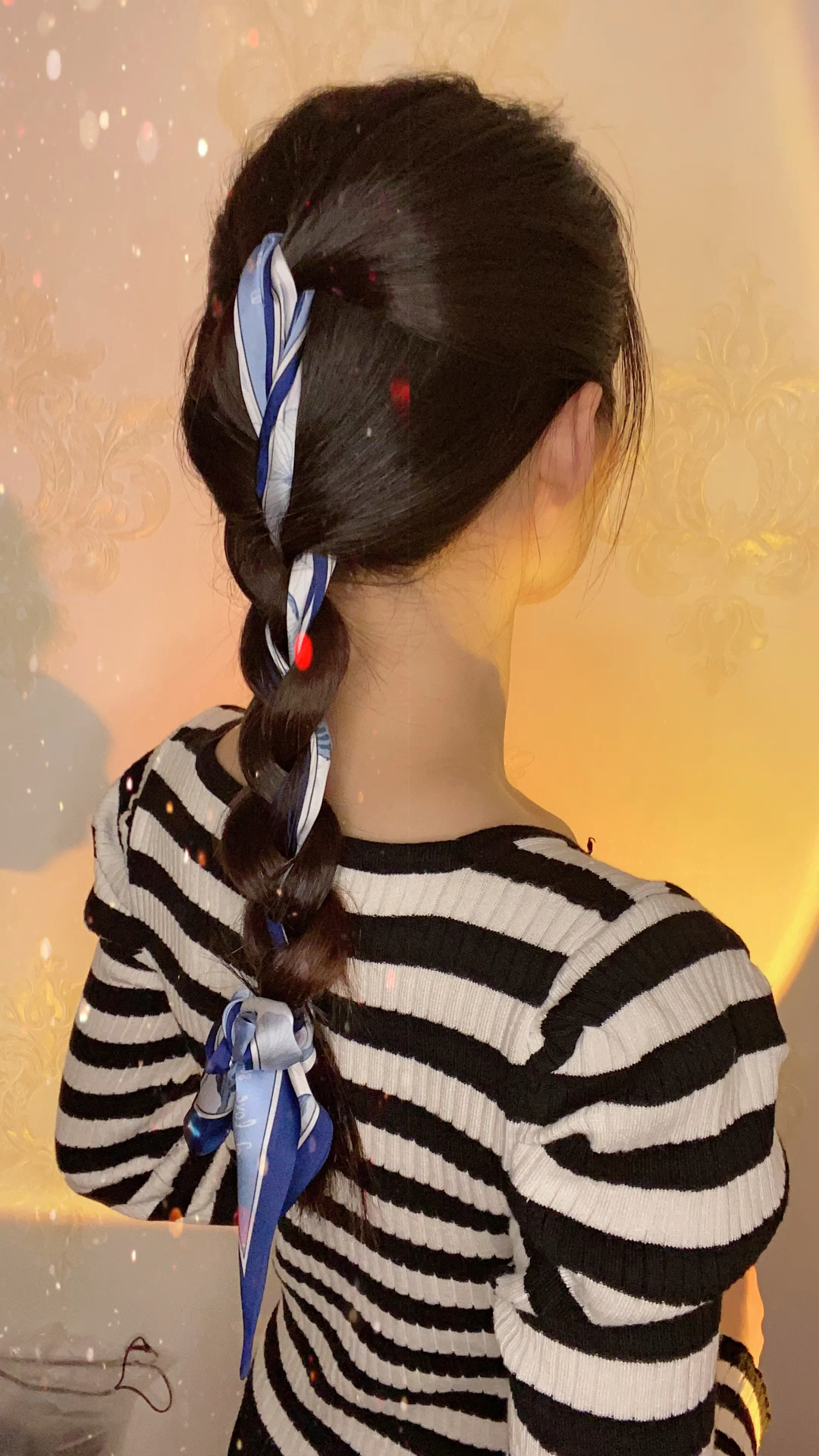 唯美丝巾系法#好看又百搭的丝巾编发