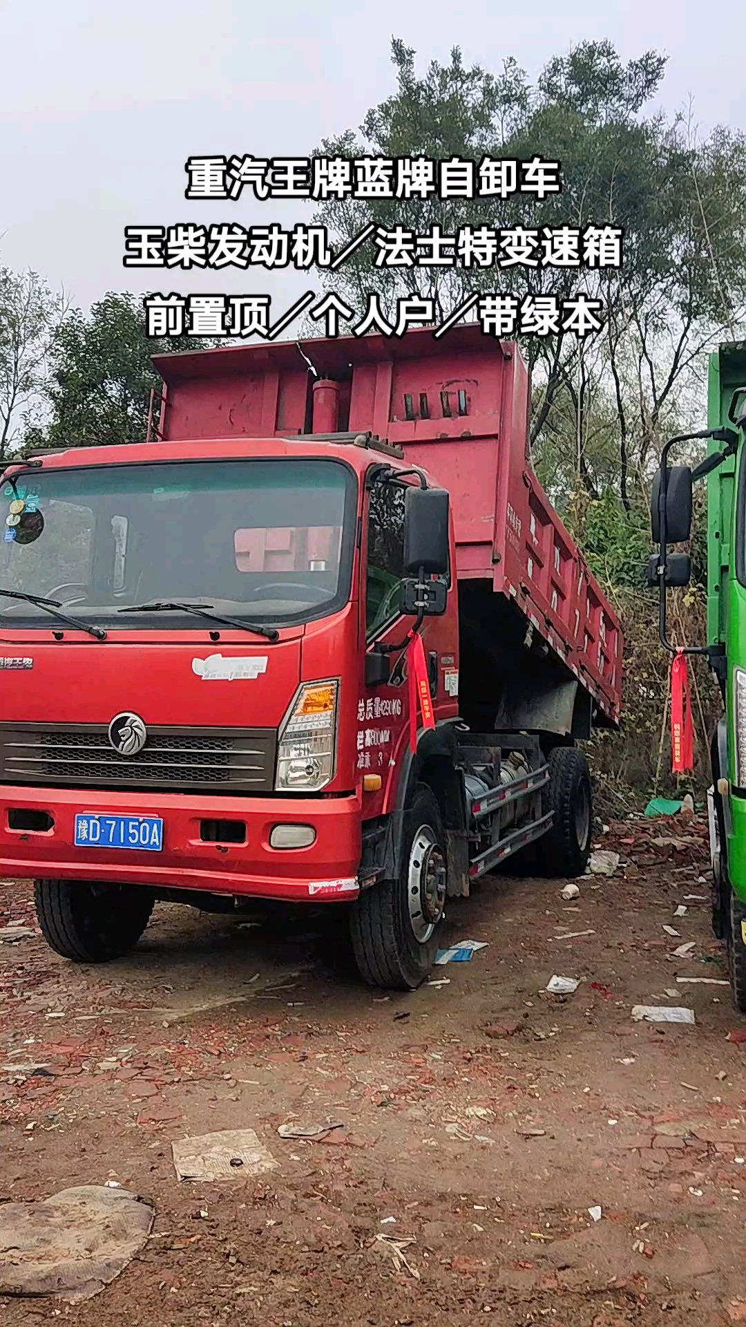 二手自卸车工程车#重汽王牌蓝牌自卸车翻斗自卸车-度小视