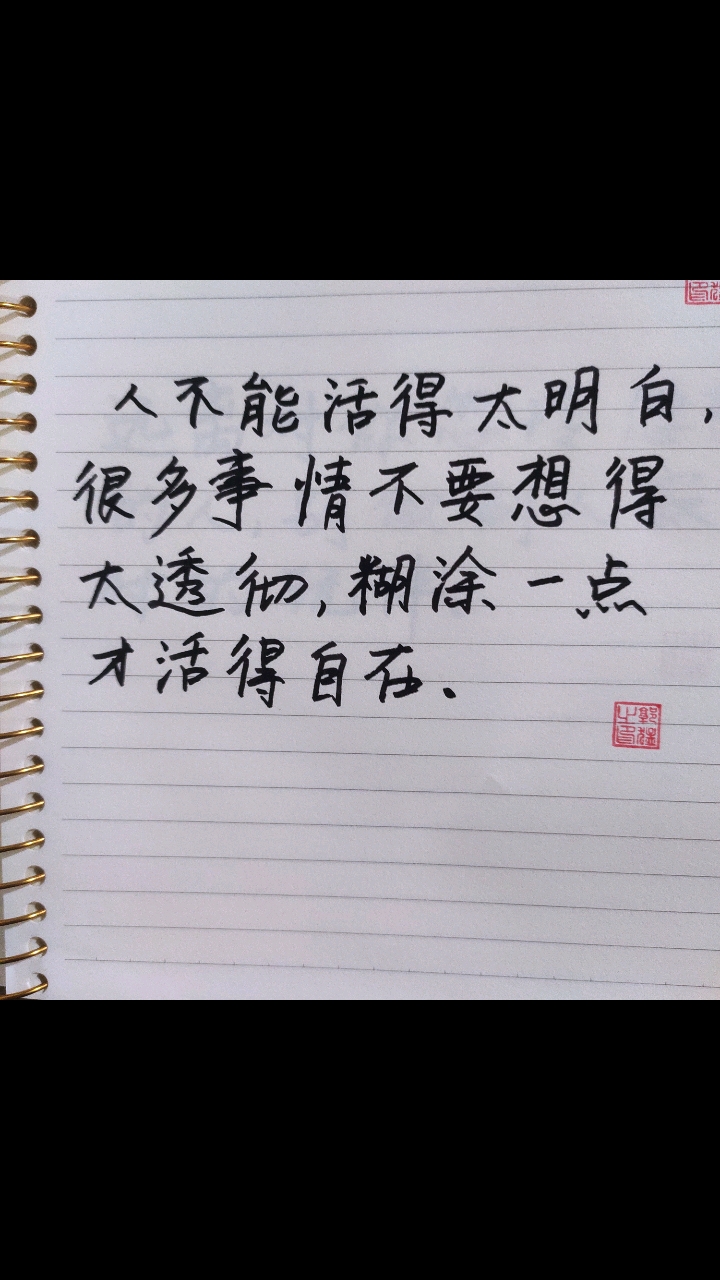 手写文字#该糊涂时糊涂,该清醒时清醒.