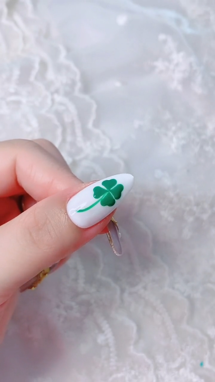 美甲#幸运四叶草