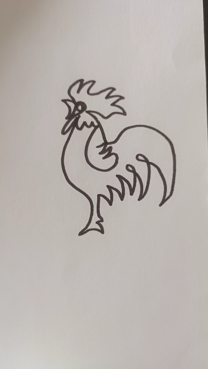 一笔画大公鸡