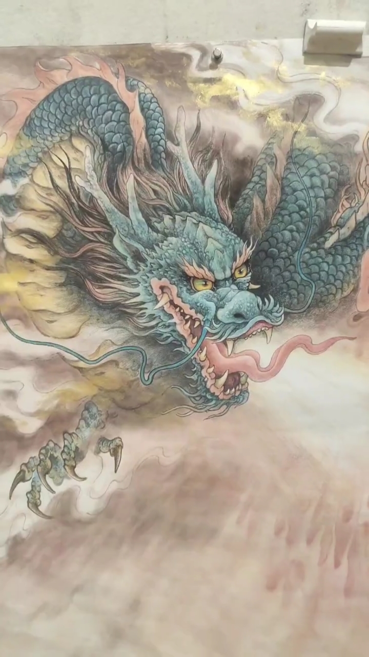 甘肃龙宝斋书画艺术#1m×2m龙腾盛世"原创作品"龙"