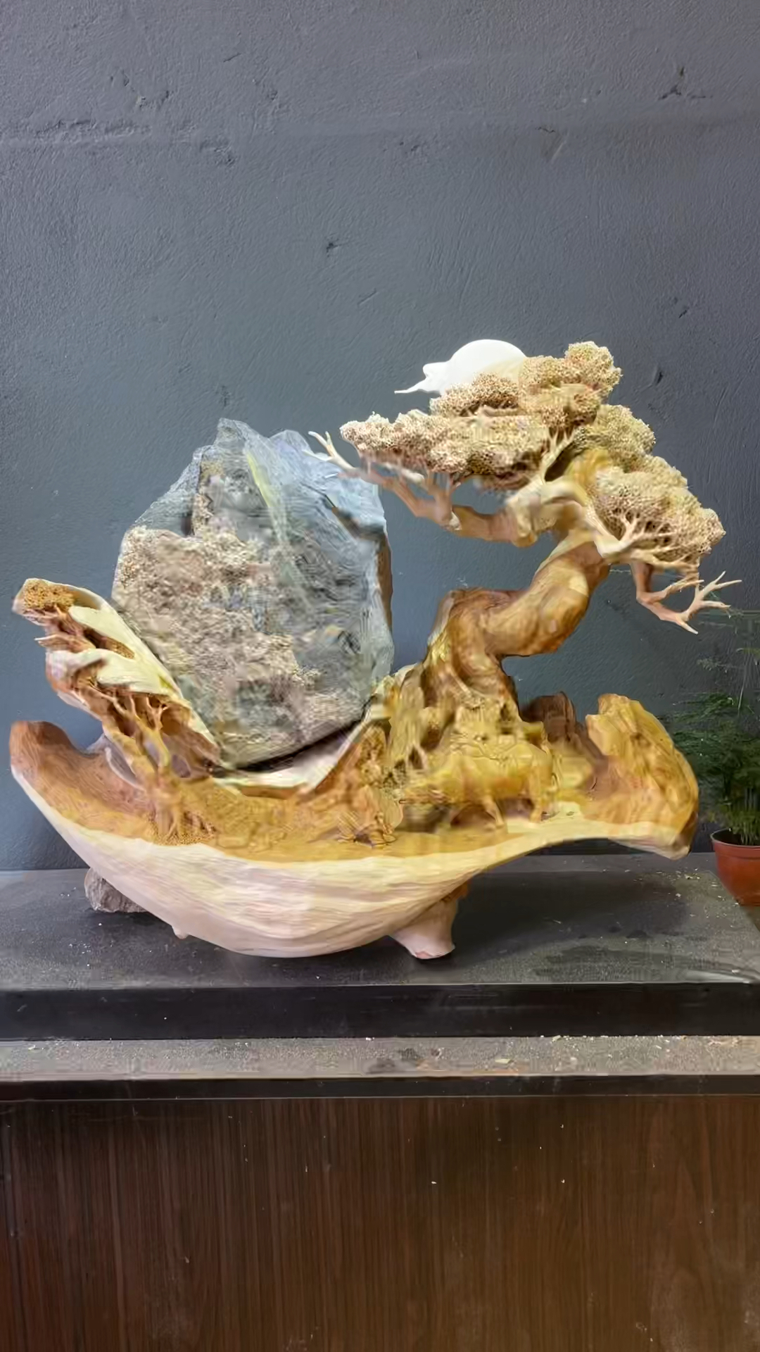 根雕工艺#老子出关工艺品摆件