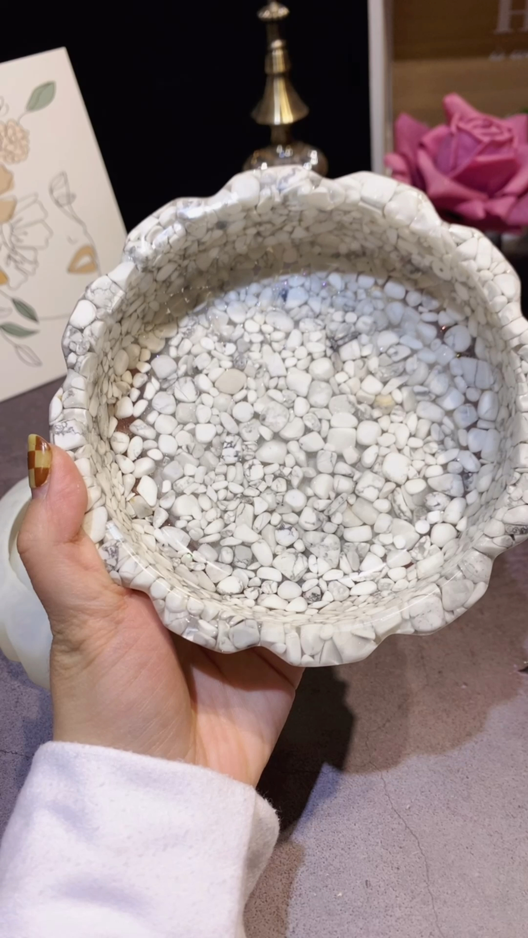 手工制作用石头做的烟灰缸好看吗