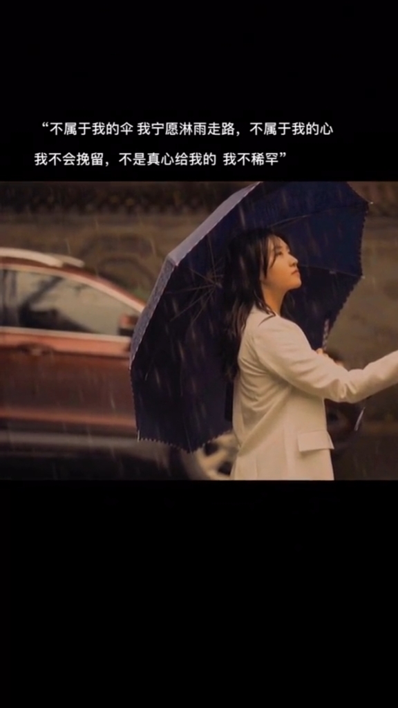 的伞我宁愿淋雨走路,不属于我的心我不会挽留,不是真心给我的我不稀罕