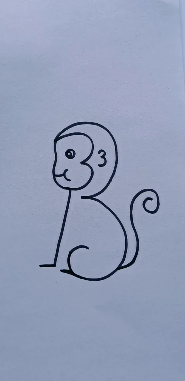 是不是很简单,小猴子简笔画
