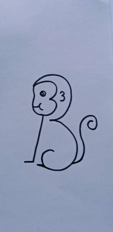 是不是很简单,小猴子简笔画
