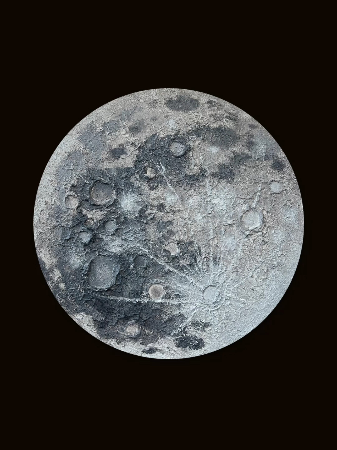 石英砂做的立体肌理效果的月球,喜欢吗