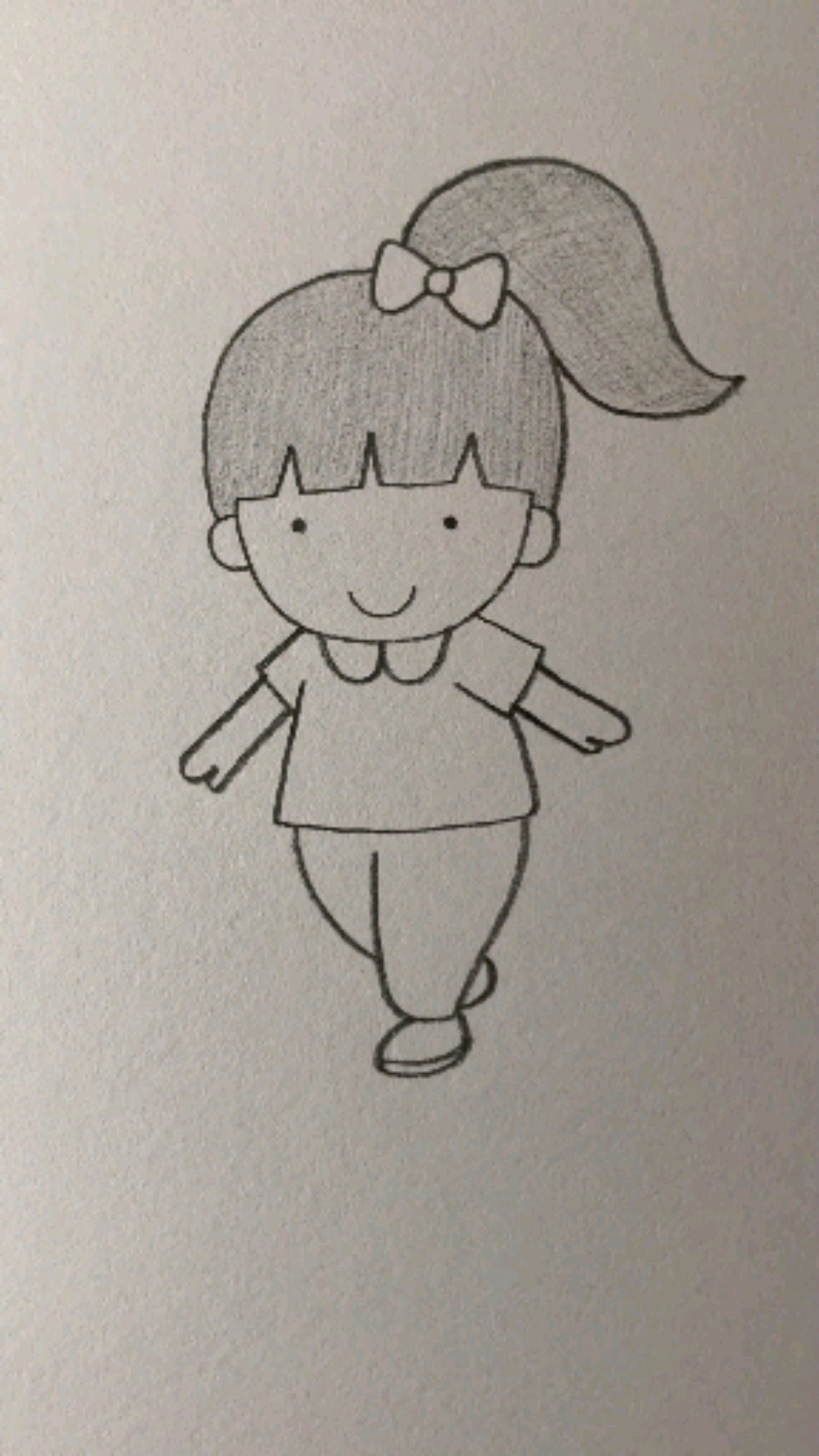 画美丽又可爱的马尾辫女孩