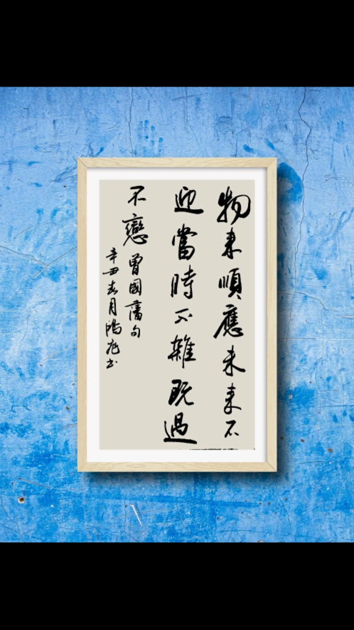 曾国藩箴言,物来顺应未来不迎当时不杂既过不恋.-度小视