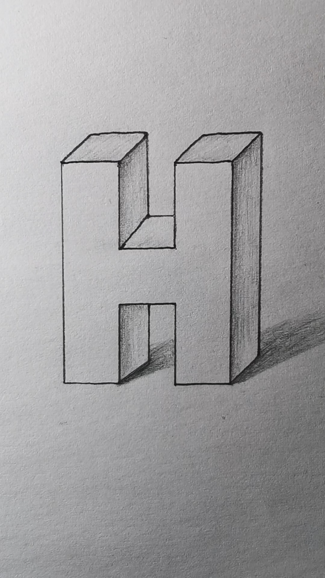画立体字母h.