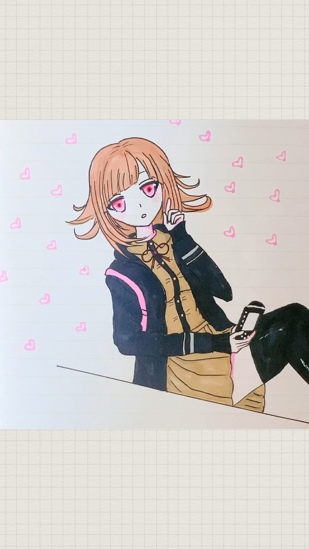 手绘手绘动漫女孩七海千秋