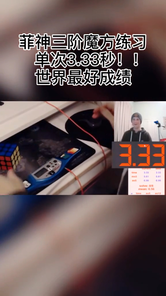 菲神,魔方界绝对的王者,是一代魔方玩家的信仰,曾打破120多次世界纪录