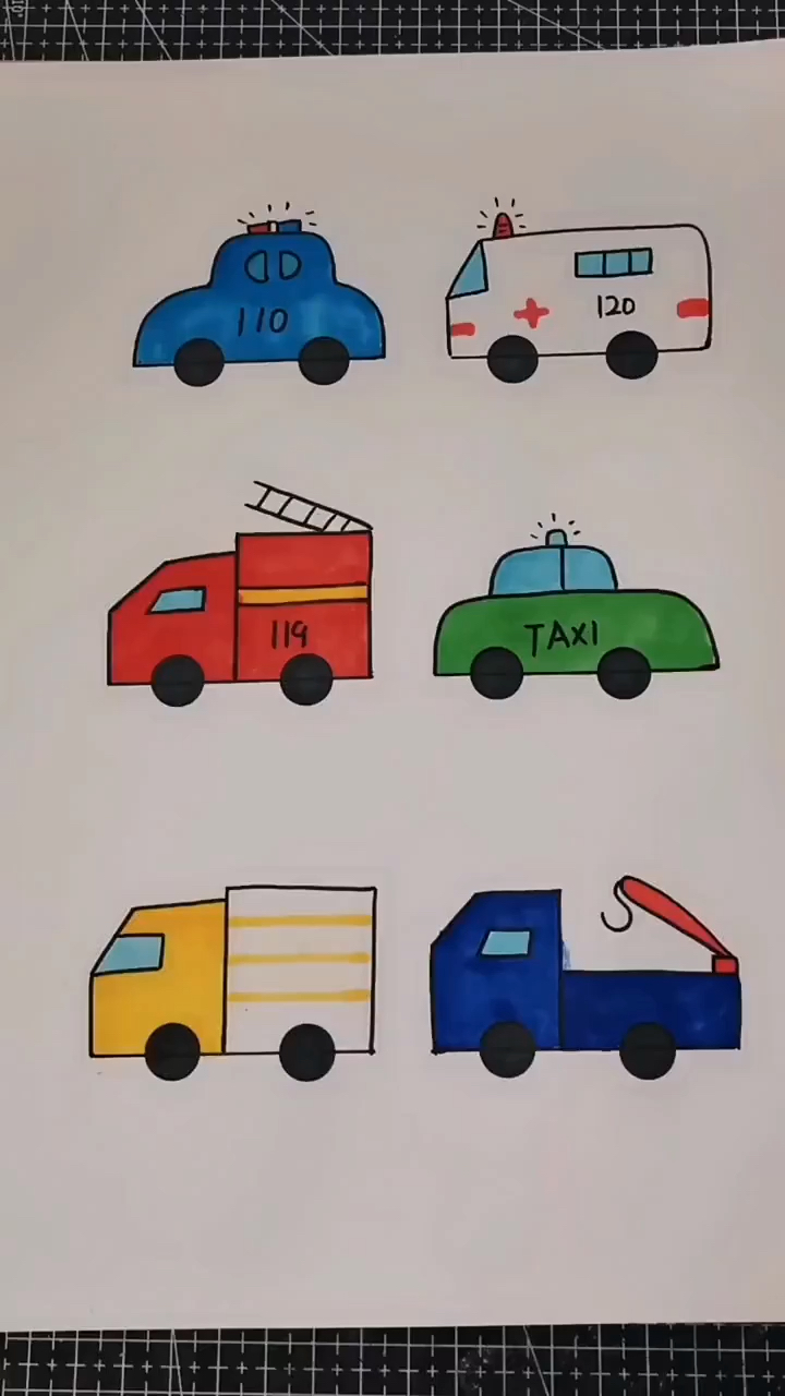 简易画画小汽车图片