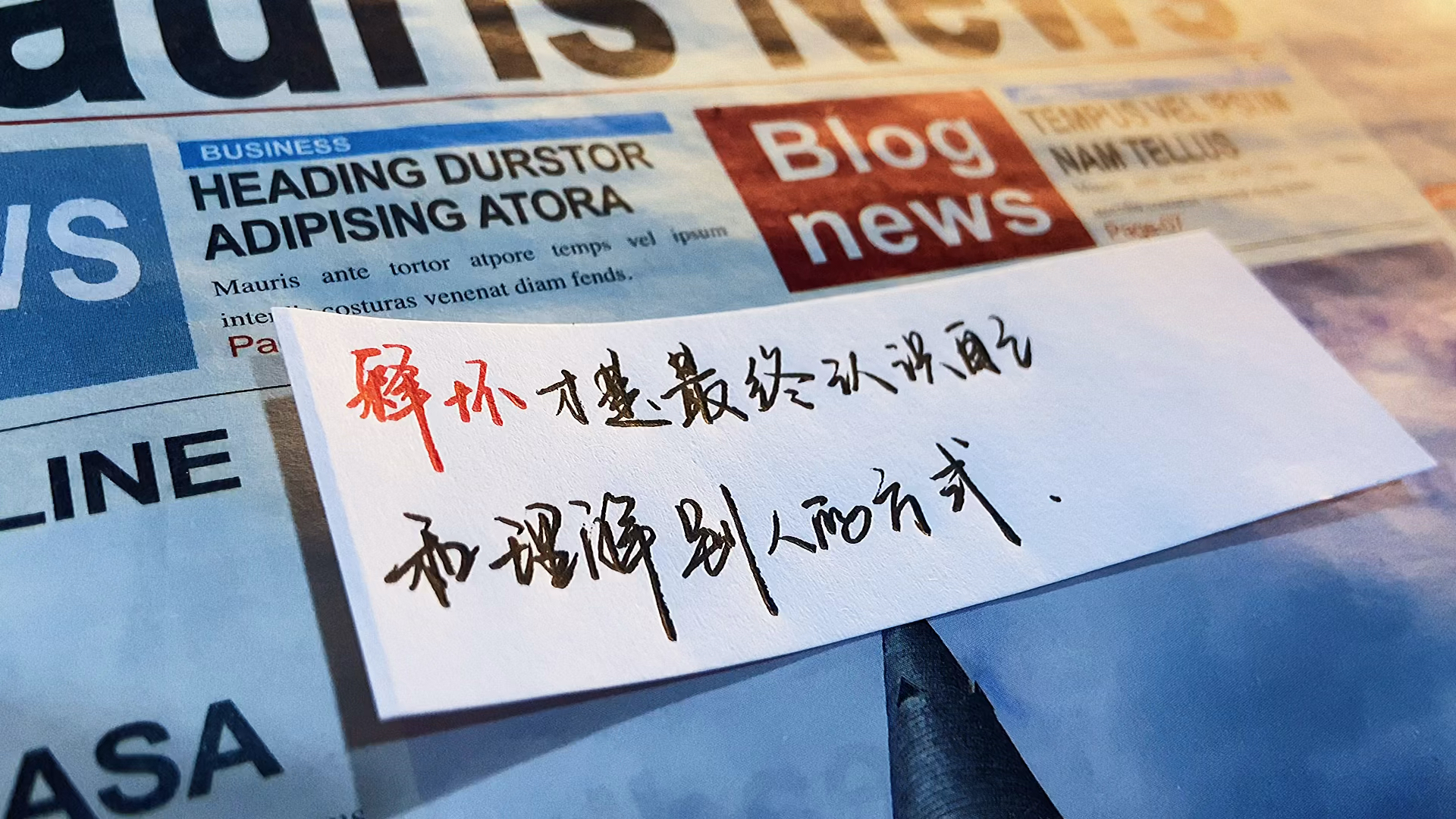 释怀才是最终认识自己和理解别人的方式.