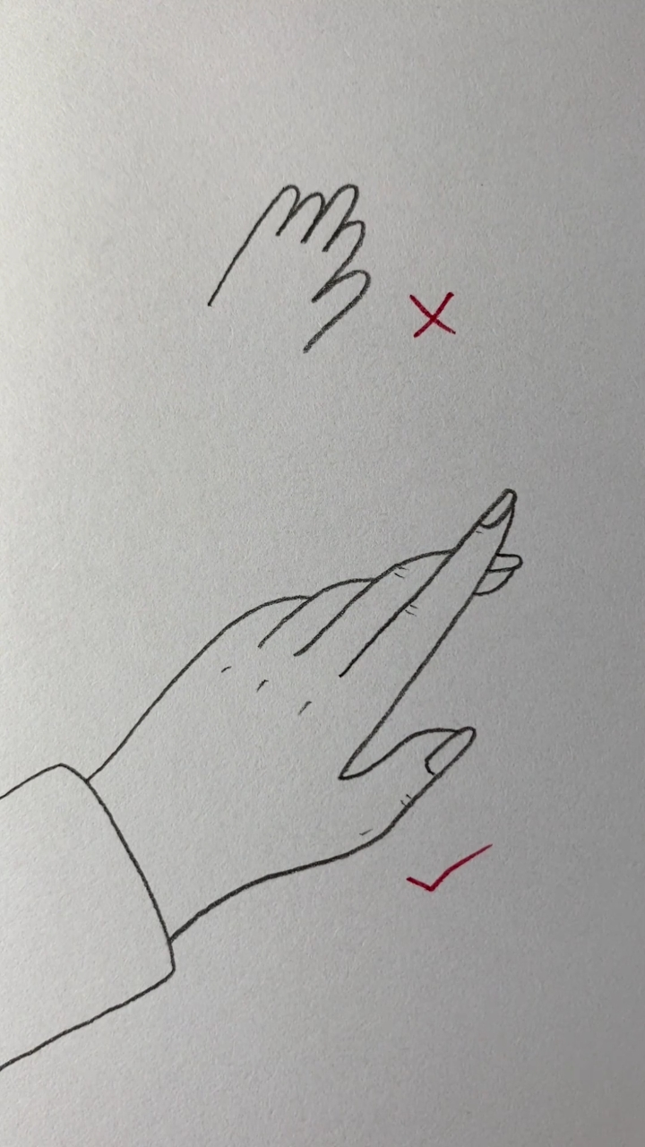 手的侧面正确画法
