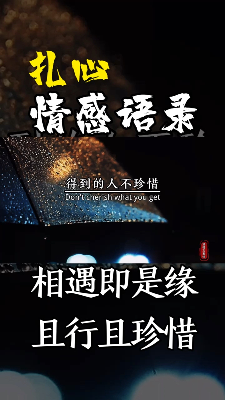 扎心情感语录且行且珍惜相遇相爱不容易不要让自己后悔余生
