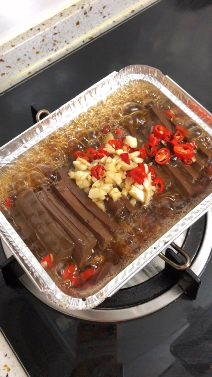 记录生活#锡纸鸭血做法