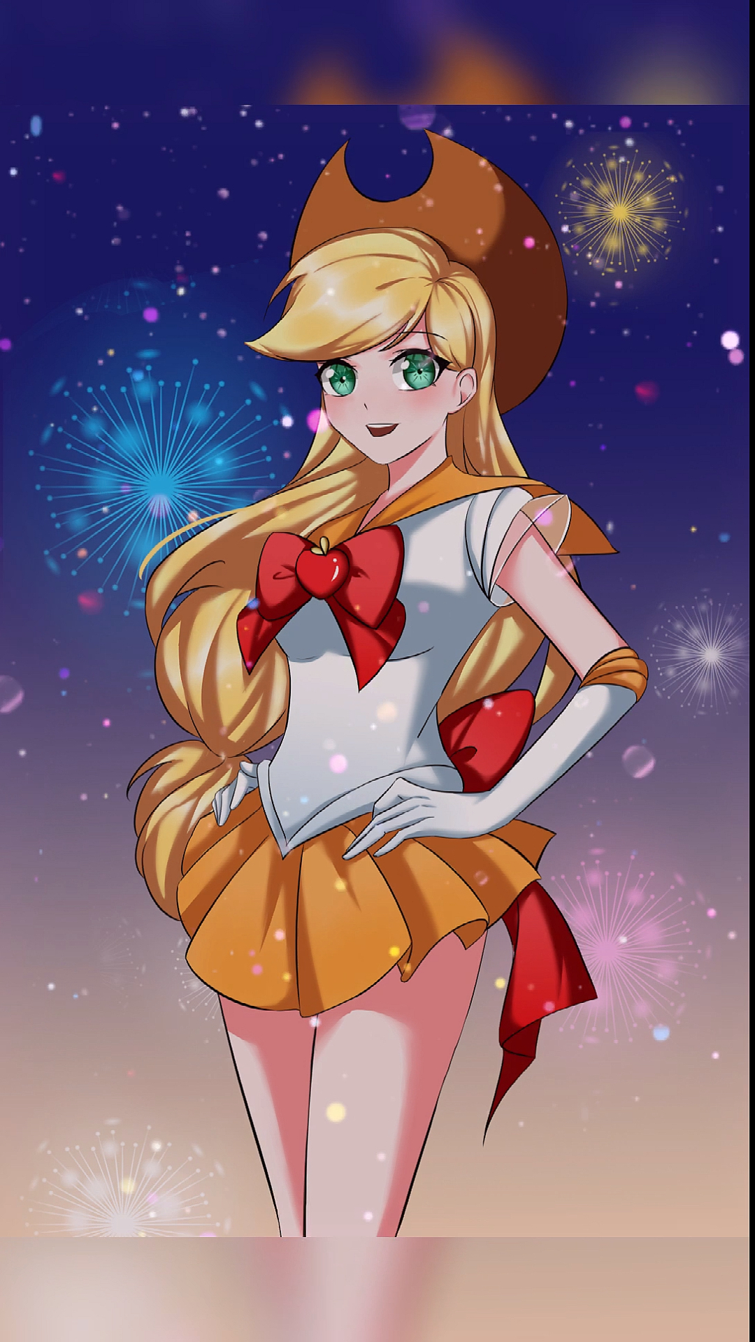 动漫#假如小马国女孩苹果嘉儿变成美少女战士