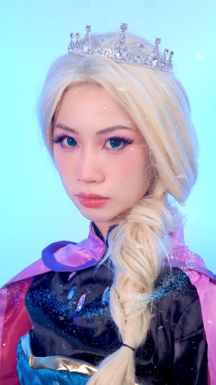 变装迪士尼公主仿妆艾莎女王你们喜欢吗