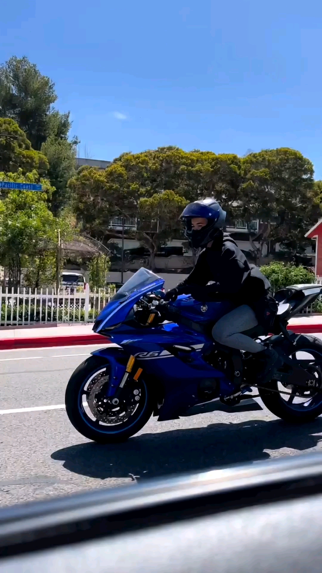 摩托车#雅马哈r6女骑