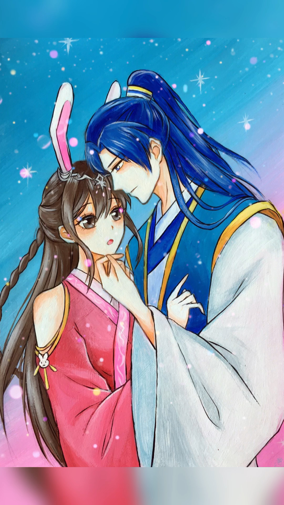 画画假如唐三小舞出生在古代小舞的身份是千金大小姐唐三是一位风度