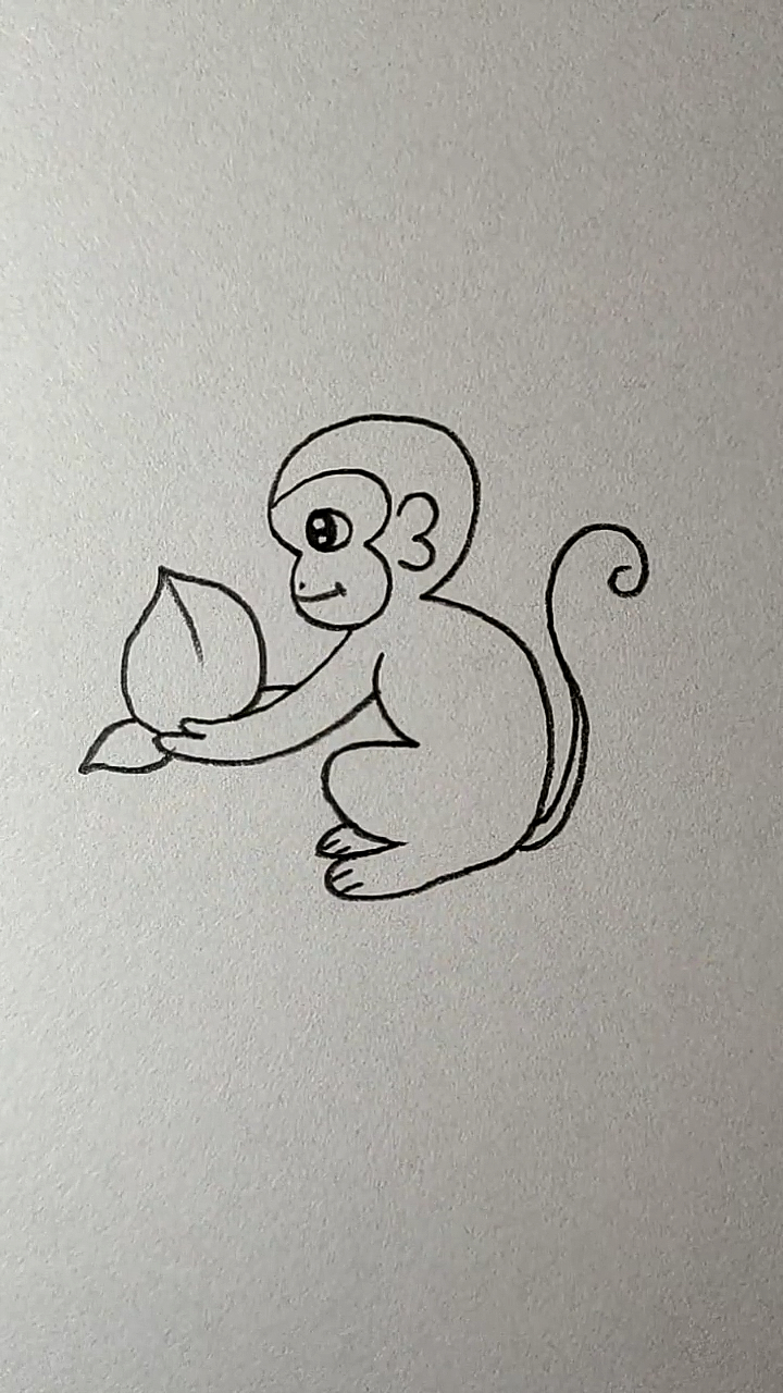 孙悟空吃仙桃的简笔画图片