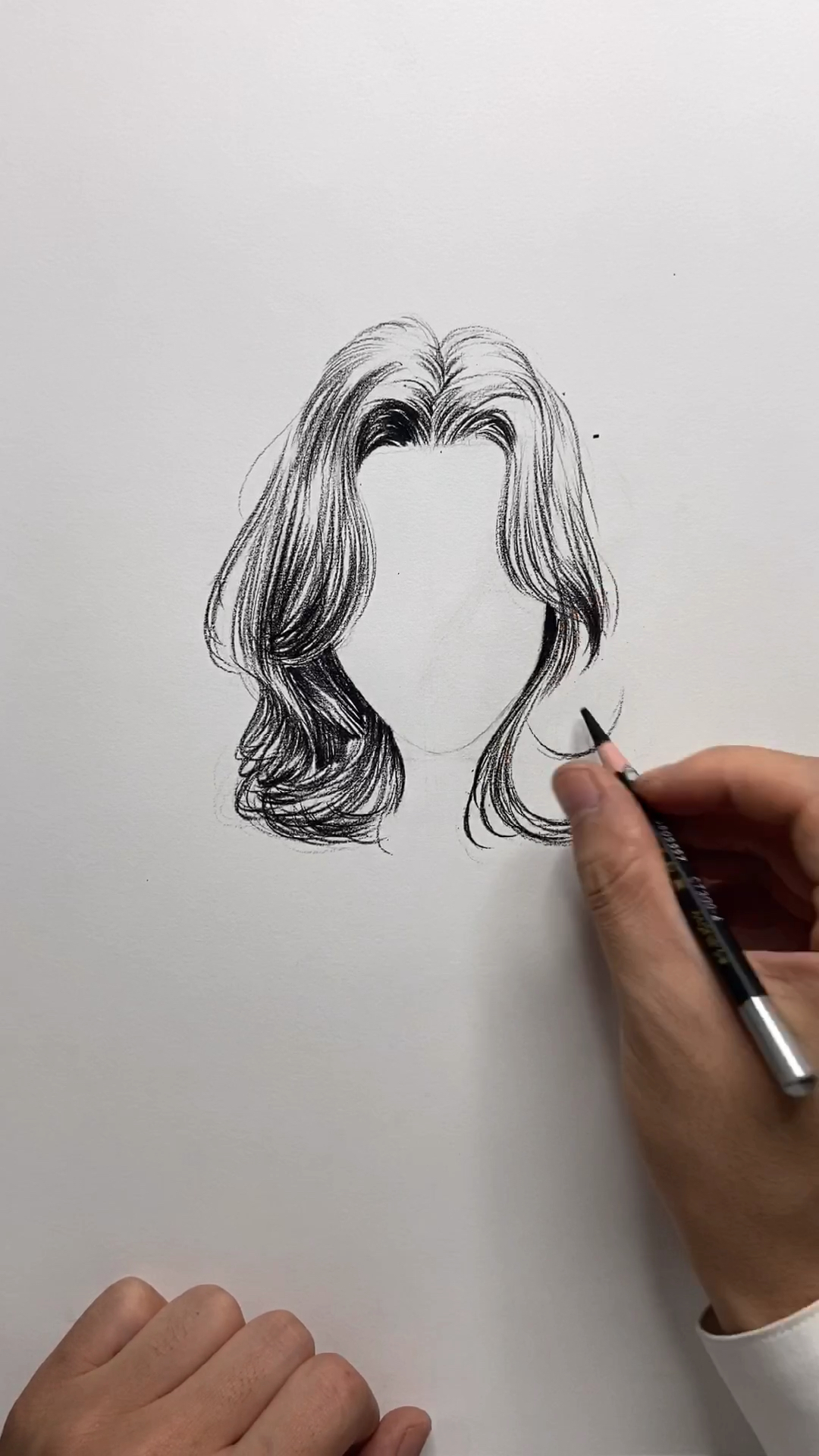 画画原来如此简单#每日一副,发型素描女发绘画