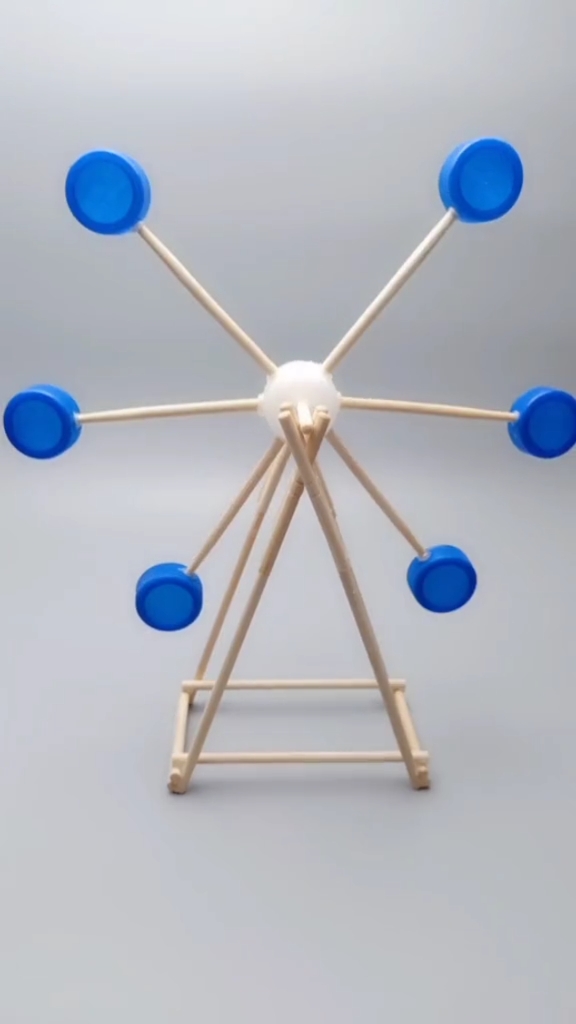 手工制作#一次性筷子加上矿泉水瓶盖做的它…原来这么简单