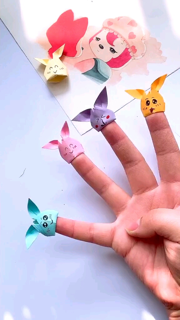 手工制作#在家也不无聊,跟孩子玩小白兔手偶