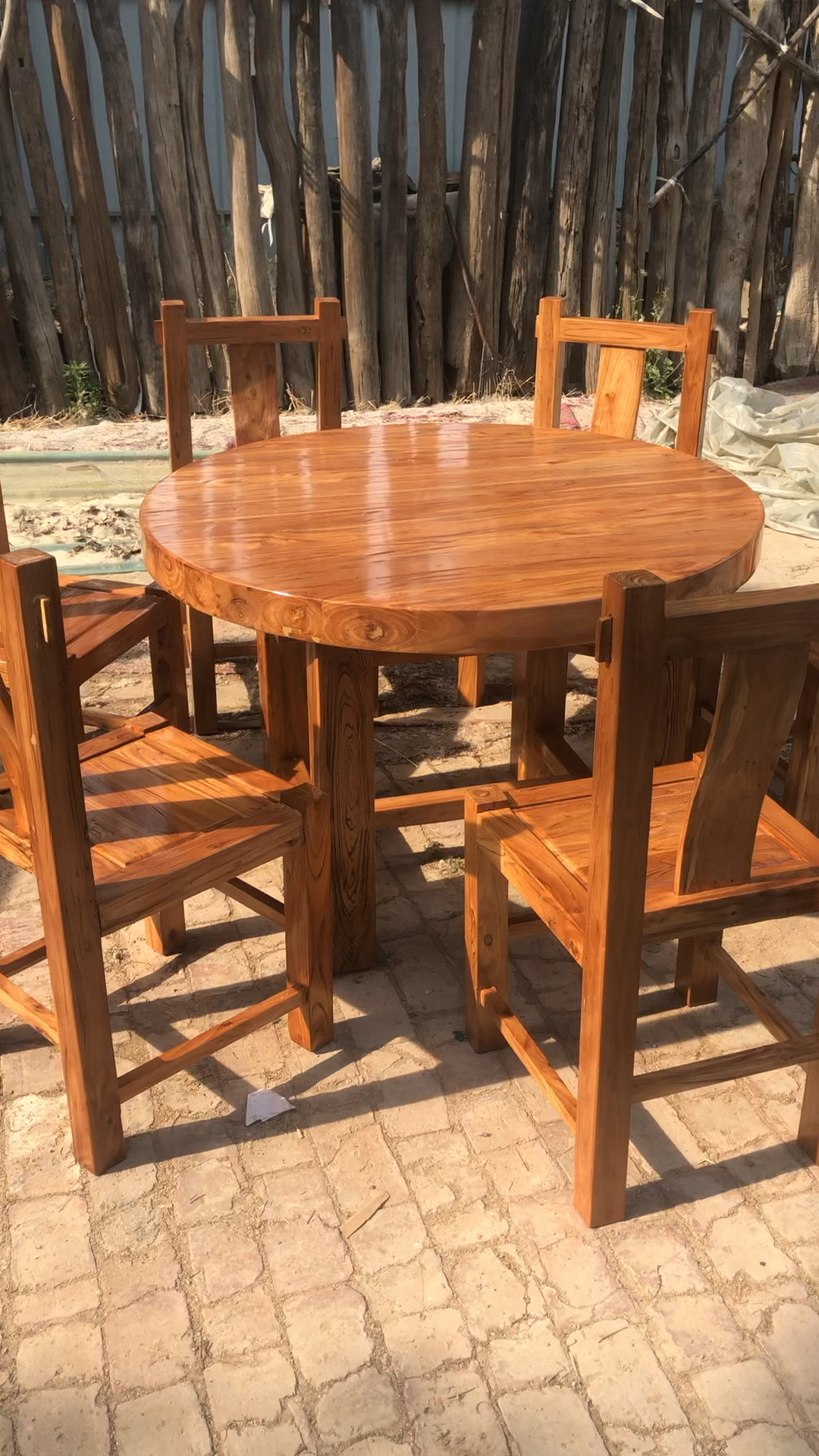 老榆木家具#老榆木选材大料圆桌,直径1.2