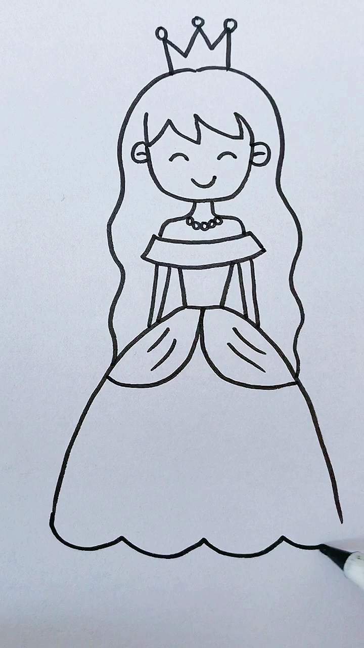 画可爱小公主简单画法图片