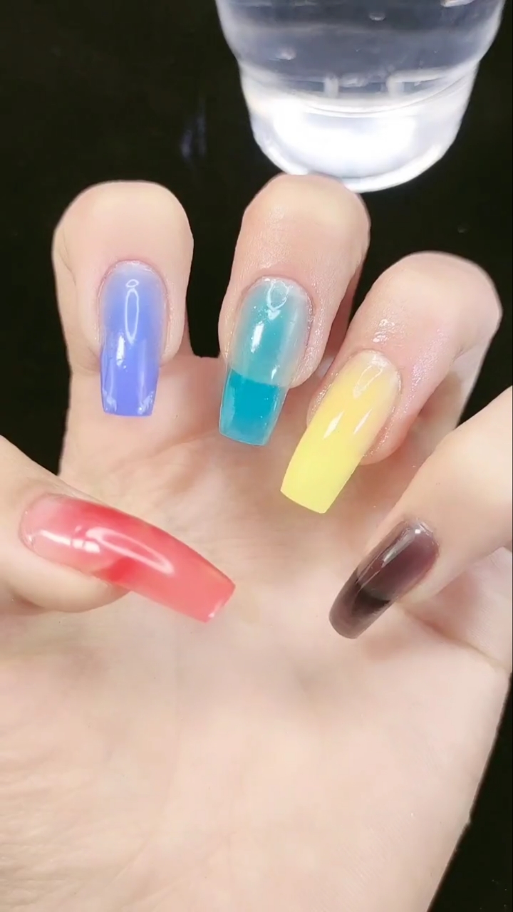 美甲#五色温变要延长