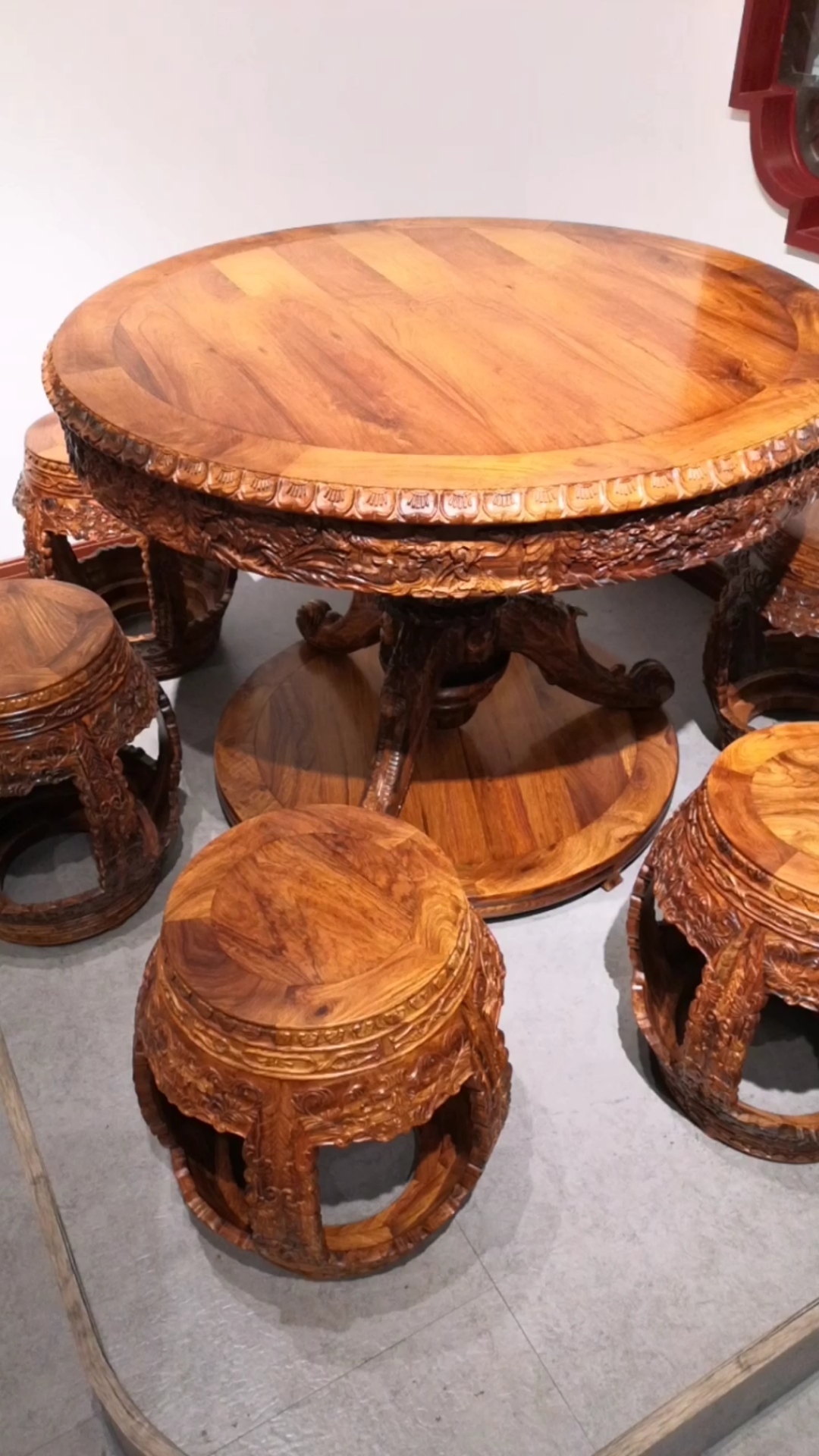 好物推荐#黄花梨圆鼓桌