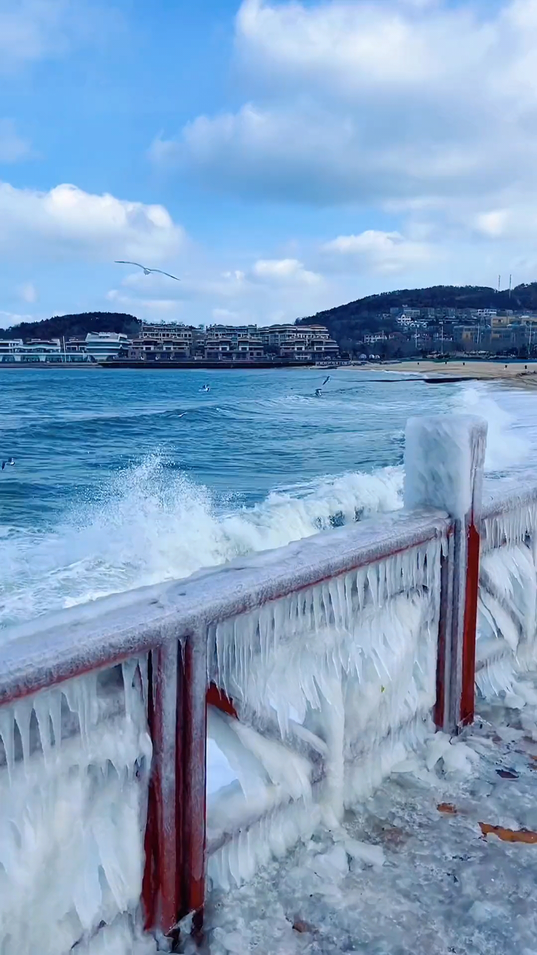 威海:葡萄滩海水浴场,碧水蓝天,令人心旷神怡.-度小视