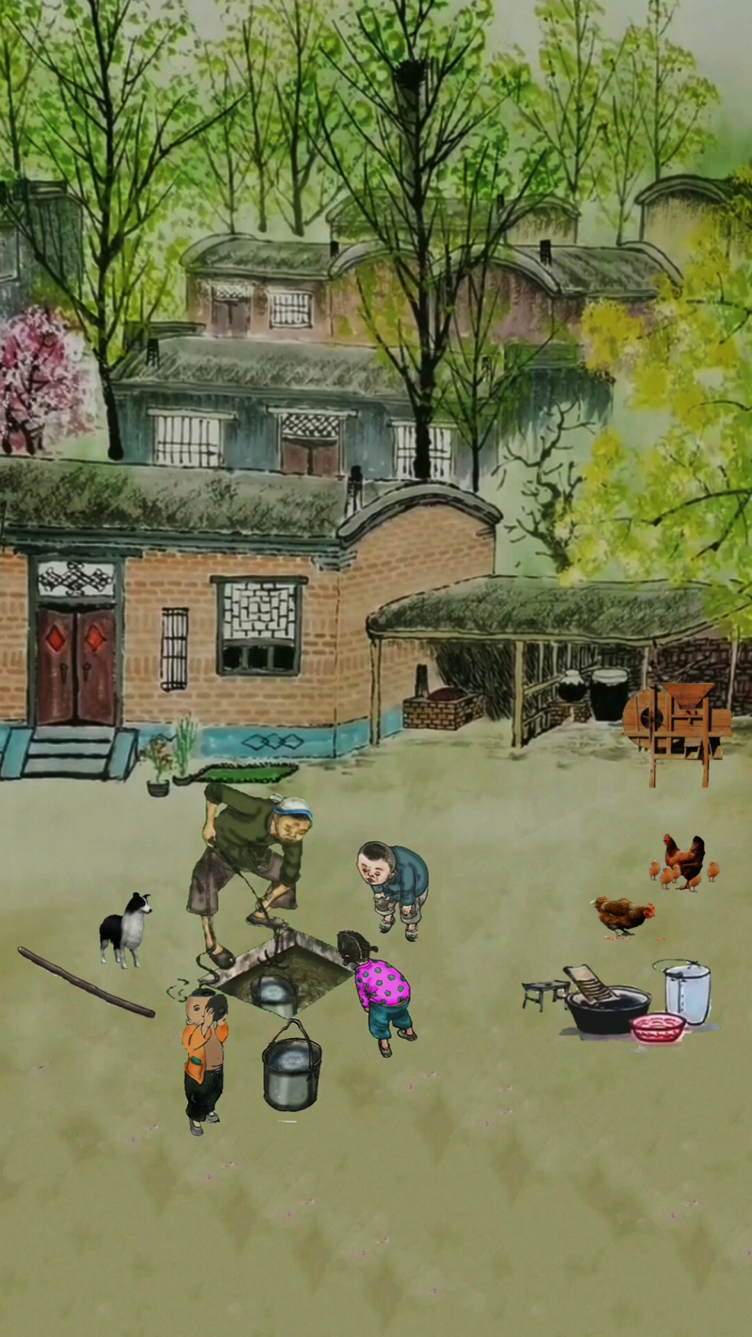 童年回忆#小时候家里都是喝井水,冬暖夏凉的水特别甜,看到爷爷用勺佑