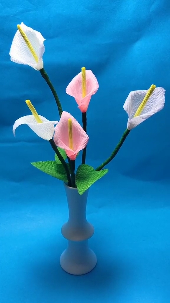 手工制作#皱纹纸马蹄莲