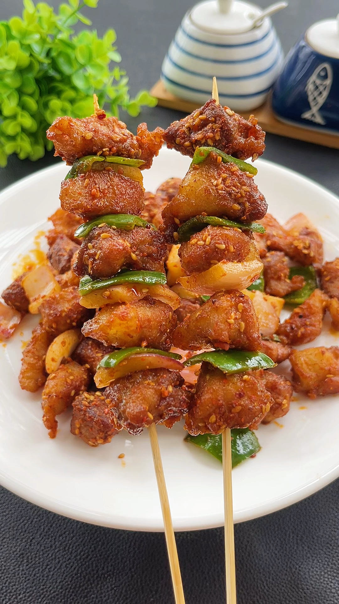 美食#家庭版的烤肉串,做法简单