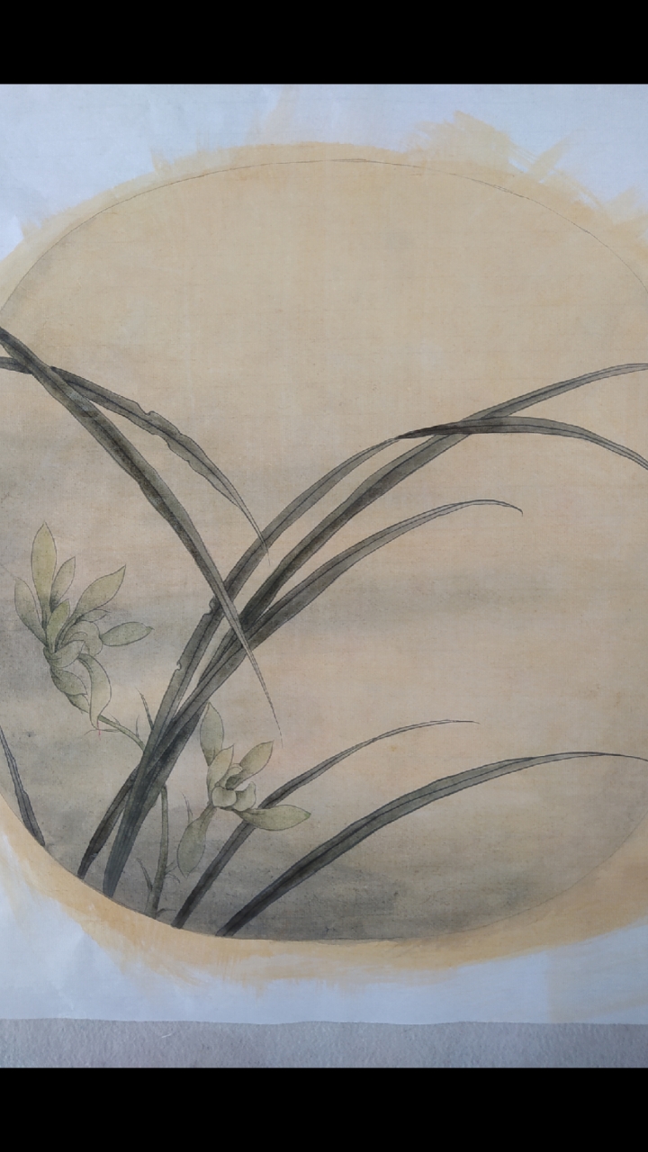 画画原来如此简单#《秋兰绽蕊图》看看拍照效果哦!