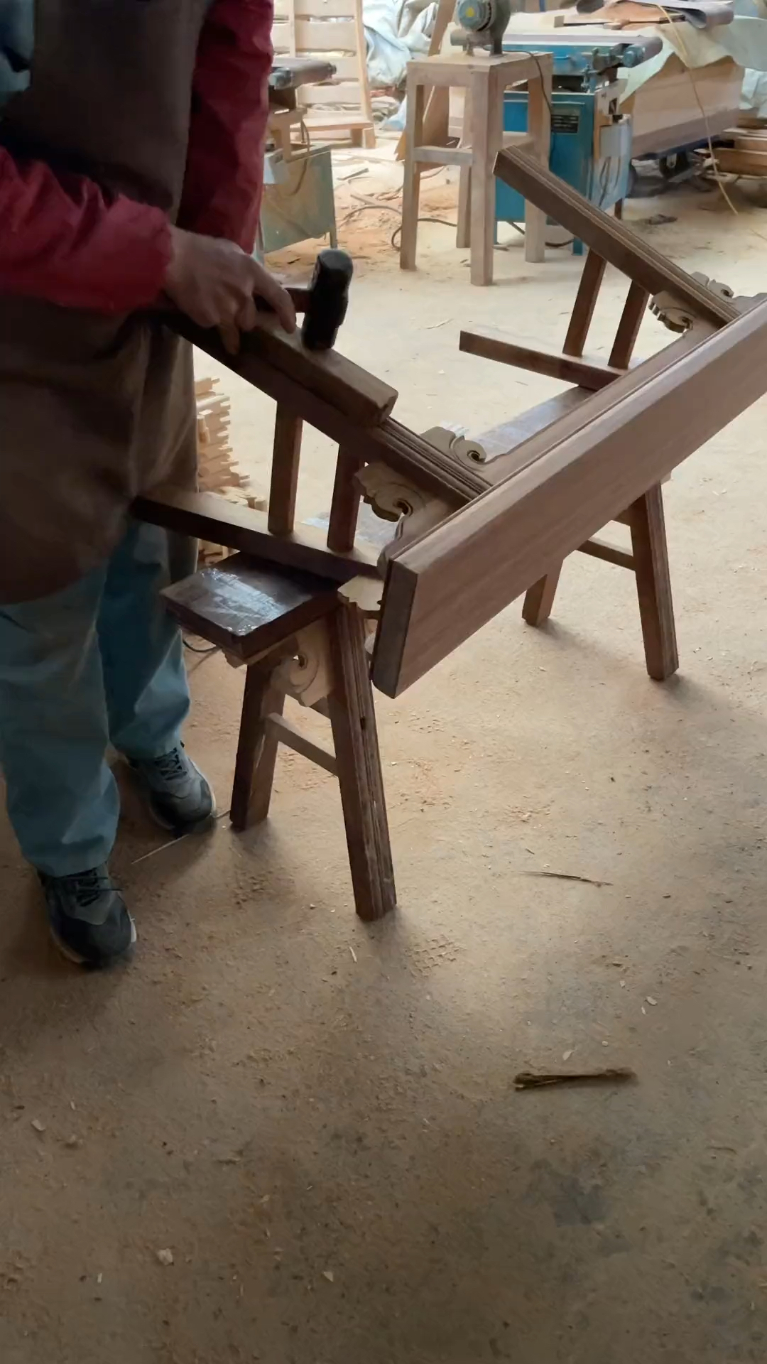 民间艺术传统工艺四脚八叉长板凳